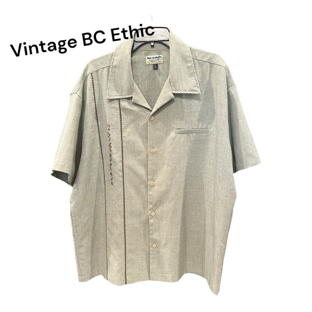 BC Ethics Vintage Men's Casual GreenButton Down Shirt excellent condition